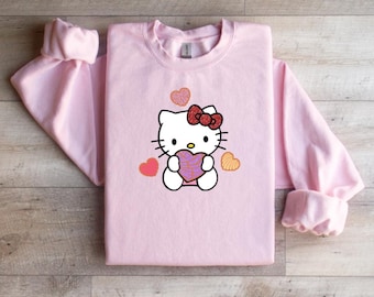 Valentines Concha-Kitty sweatshirt, Valentine  crewneck, Valentine's Day sweatshirt, Gift for loved one, San Valentine