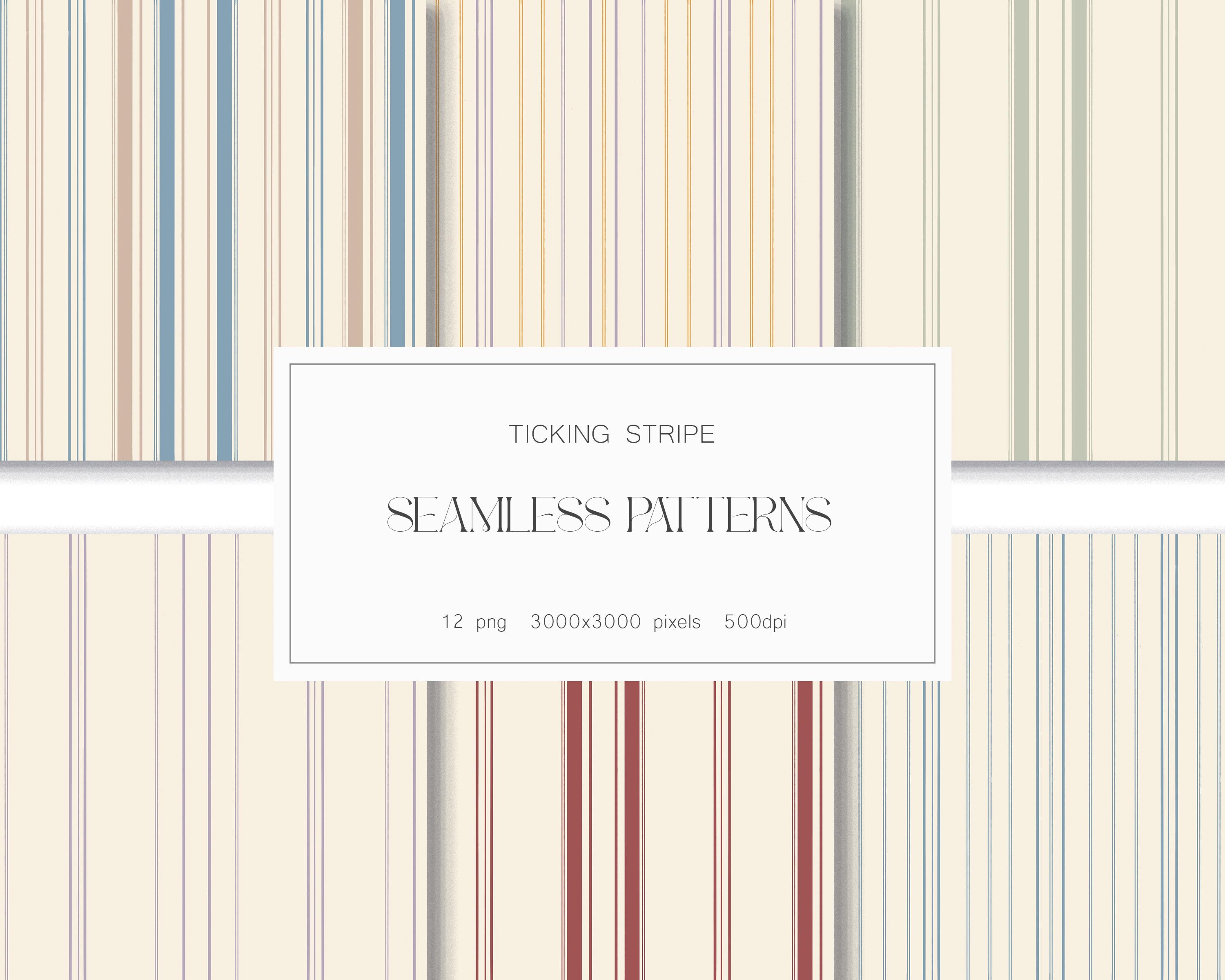 Seamless Ticking Stripe Patterns, French Linen Textures, Shabby Chic ...