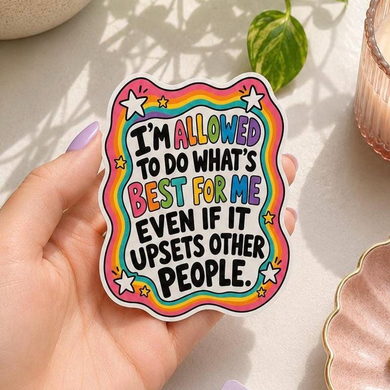 Boundary Setting Sticker | Mental Health Affirmation Vinyl Decal | Self ...