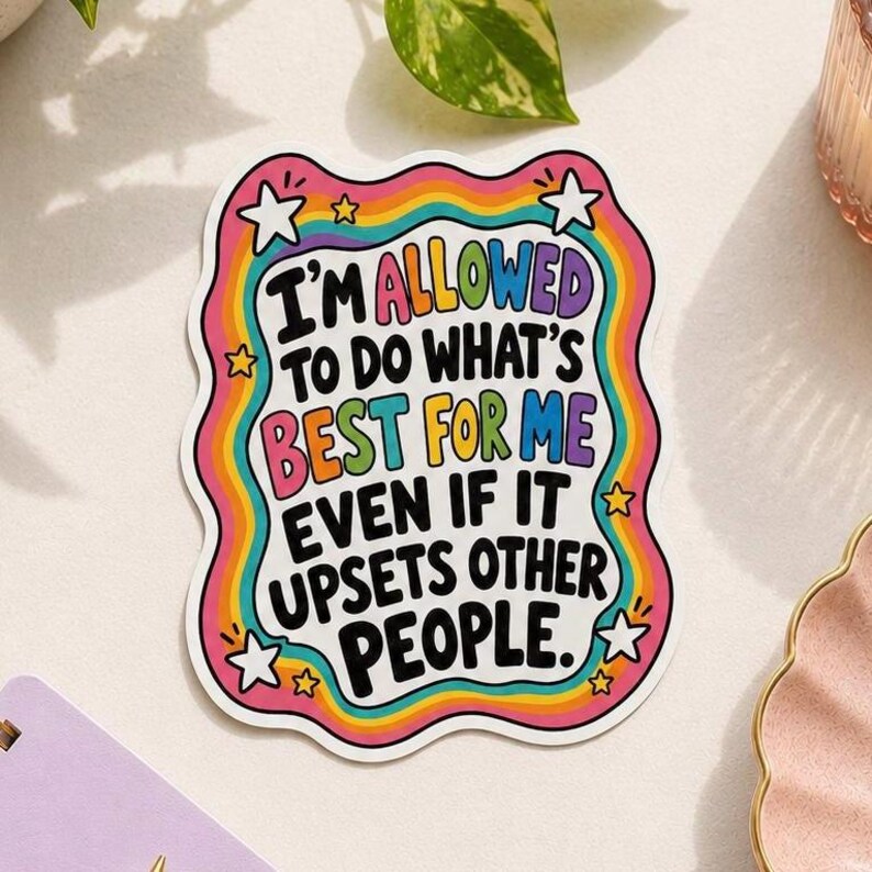 Boundary Setting Sticker | Mental Health Affirmation Vinyl Decal | Self ...