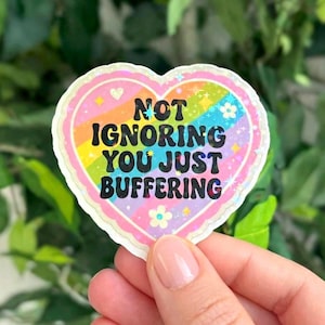 Buffering Heart Vinyl Sticker – Funny Introvert Mental Health Decal