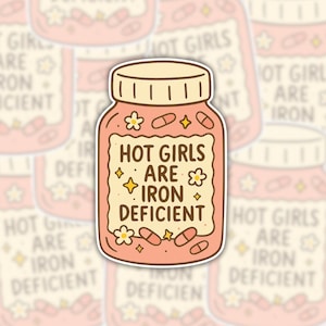 Adesivo de garotas gostosas com deficiência de ferro – Adesivo engraçado de Spoonie, humor sobre doenças crônicas, adesivo de vinil à prova d'água, adesivo para laptop ou garrafa d'água