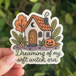 Soft Witch Cottage Sticker: Cozy Autumn Witchcore Vinyl Decal