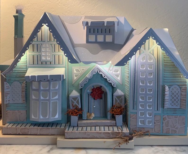 Download Winter Lodge Lighted 3d Paper House Art Collectibles Collectibles Delage Com Br