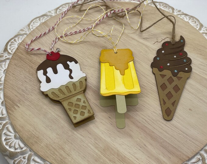 Ice Cream Gift Tags Set of 3