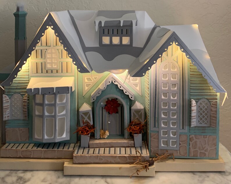 Download Winter Lodge Lighted 3d Paper House Art Collectibles Collectibles Delage Com Br