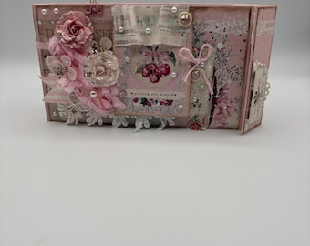 Photo Album/Junk Journal: Shabby Chic Hearts Love Cherries Spring