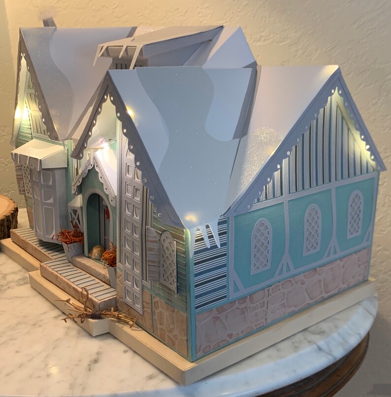 Download Winter Lodge Lighted 3d Paper House Art Collectibles Collectibles Delage Com Br