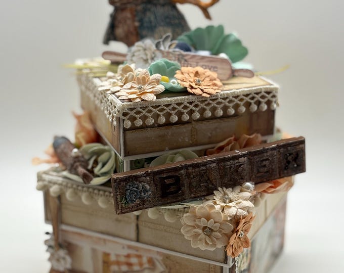 Home/Party Decor Centerpiece Small Square Boxes Cake Shaped Home Baker Mouse Kitchen Shabby Chic