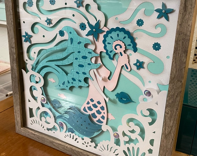 Mermaid Paper Sculpture Wall Decor