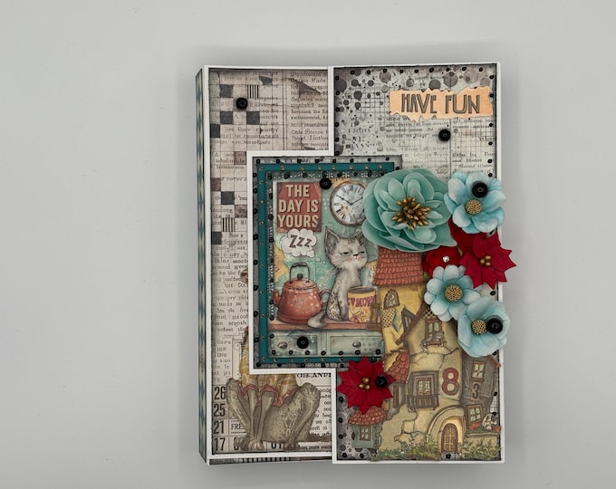 Photo Album/Junk Journal: Pet Friends Retro Dogs Cats