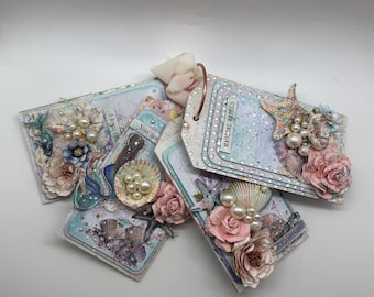 Tag Style Photo Album/Junk Journal Sea Ocean Shabby Chic Magical