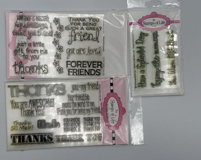Clear Polymer Stamps: Stamps of Life Words and Sayings 14 different sets