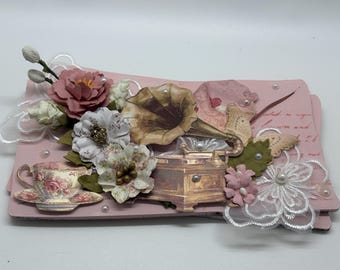 Wall Decor: Love Letter Shabby Chic Music Pink Tea Chocolate Feminine Floral
