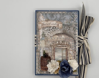 Photo Album/Junk Journal: Seaside Ocean Travel View Wine Barrel