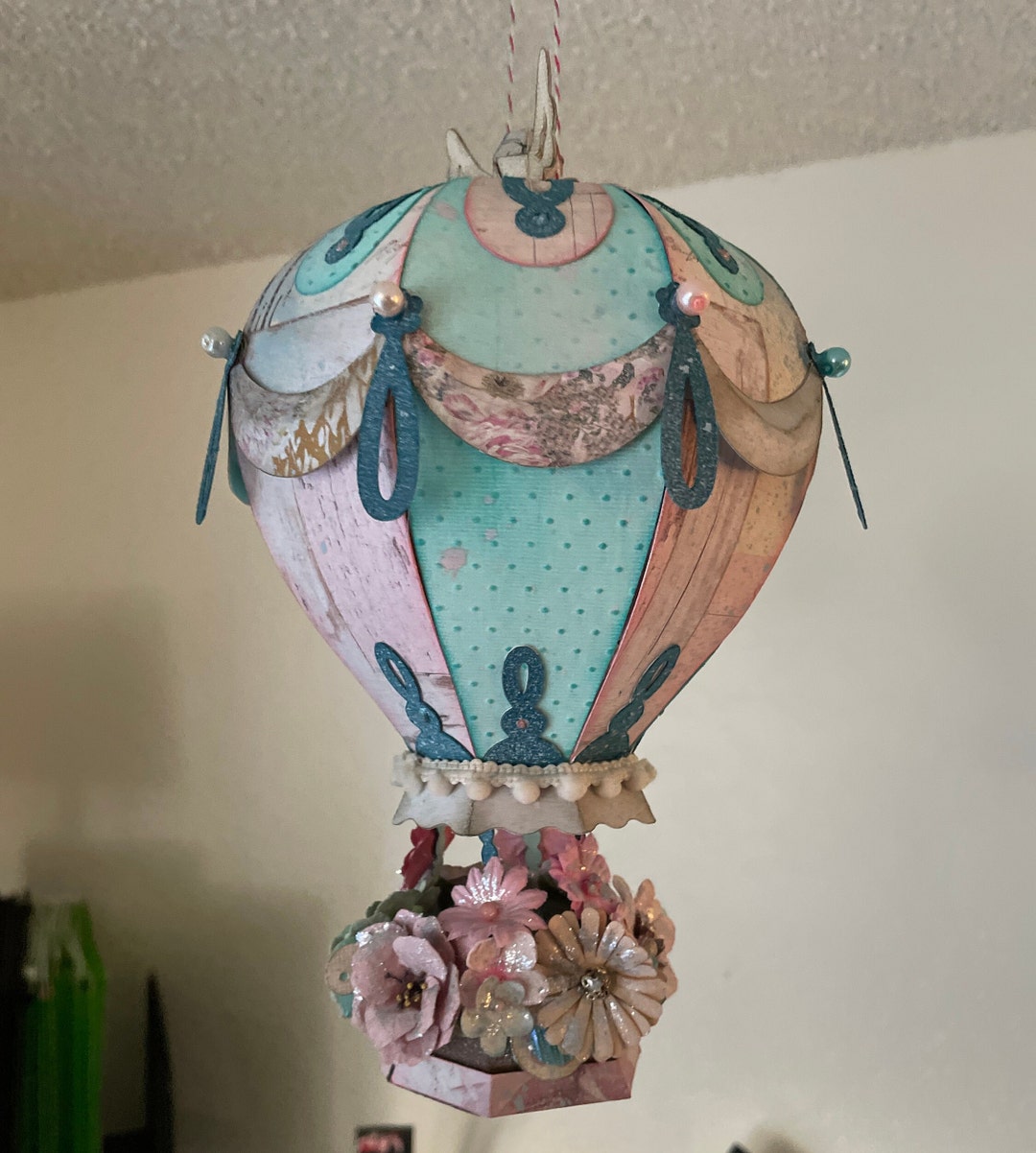 3D Hot Air Balloon Shabby Chic Ceiling Decor Party Decoration Bedroom ...