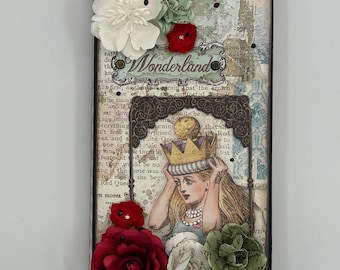 Photo Album/Junk Journal: Wonderland Looking Through The Glass Vintage Alice