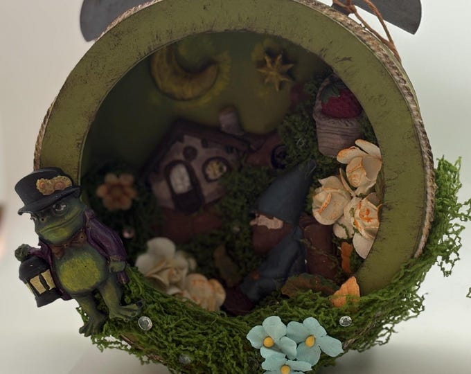 Home Decor: Clock Shaped Autumn Scene Pumpkins Gnomes Treehouse Fall Vibes