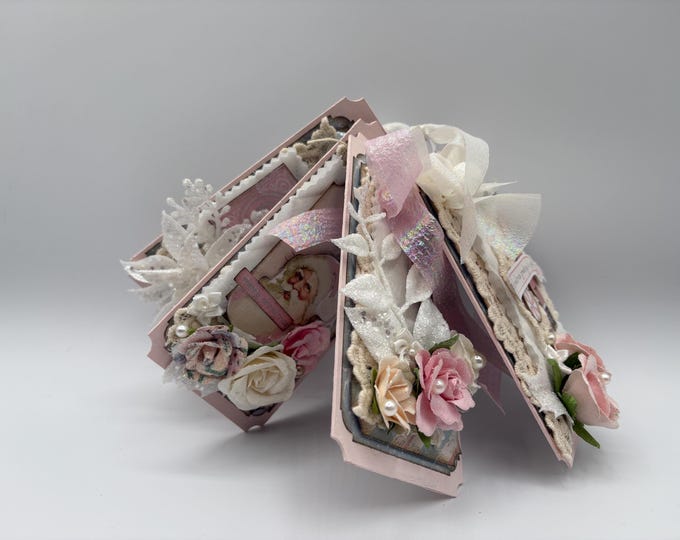 Photo Album: Tag Style Nutcracker Pink Shabby Chic Ivory Santa