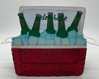 Happy Birthday Celebrate Ice Cooler with Bottles Box Card