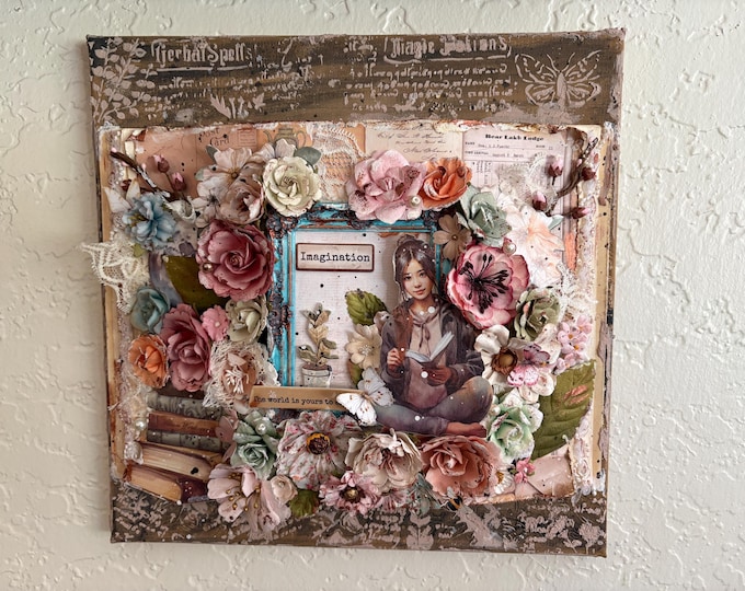 Wall Art: Shabby Chic Library Rejuvenated Soft Cover Book