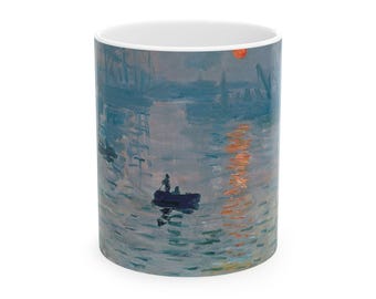 Claude Monet Ceramic Mug, Impression Sunrise 1872 Coffee Cup, Tea Mug, Art Lover Gift, Fine Art Decor, Artist Print Mug