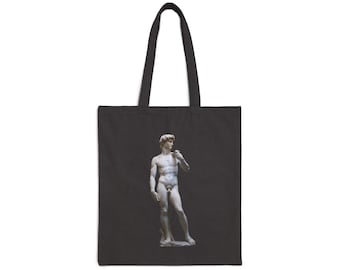 Michelangelo's David Cotton Canvas Tote Bag, Art Lover Gift, Renaissance Art, Italian Statue Bag, Classic Art Tote, Eco-Friendly Shopping