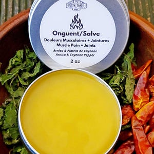 2oz Muscle Pain & Joints Soothing Salve | Natural Herbal Sore Muscle Rub | Icy Hot Relief Balm | Post Workout Recovery Balm image 1