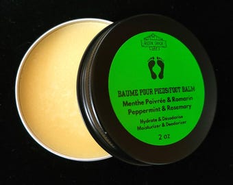 Natural Deodorizing Foot Balm | Hydrating & Cooling Foot Balm for Men and Women | Dry Cracked Heel Repair