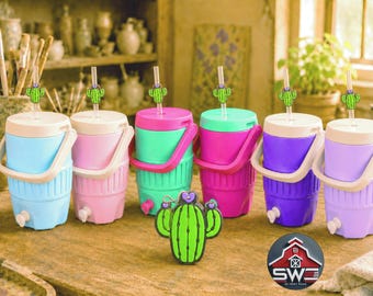 12oz Can Cooler with Straw Topper & Can Opener Charm