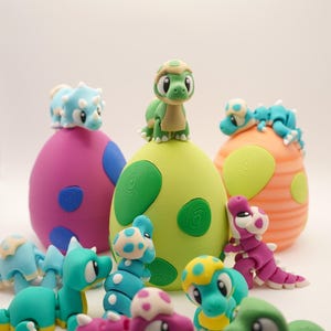 Mystery Dino Egg | Includes 2 Surprise Articulated Dinosaurs | Fun Collectible & Fidget Gift