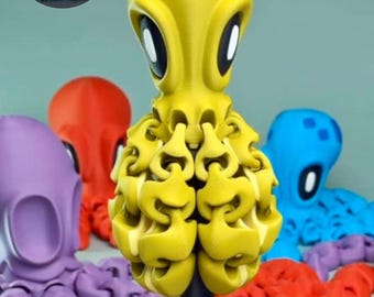 OctoFlex – Articulated Octopus Desk Display with Ink Stand & Magnetic Crabs