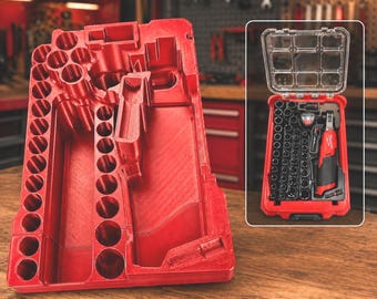 Insert Organizer Compatible with Milwaukee Packout 48-22-8435 for M12 FUEL 3/8 High Speed Ratchet 2567-20 and 43PC Socket Set