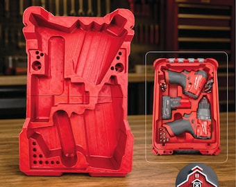 Insert Organizer Compatible with Milwaukee Packout 48-22-8435 for M12 Hammer Drill 3404-20 and Impact Driver 3453-20