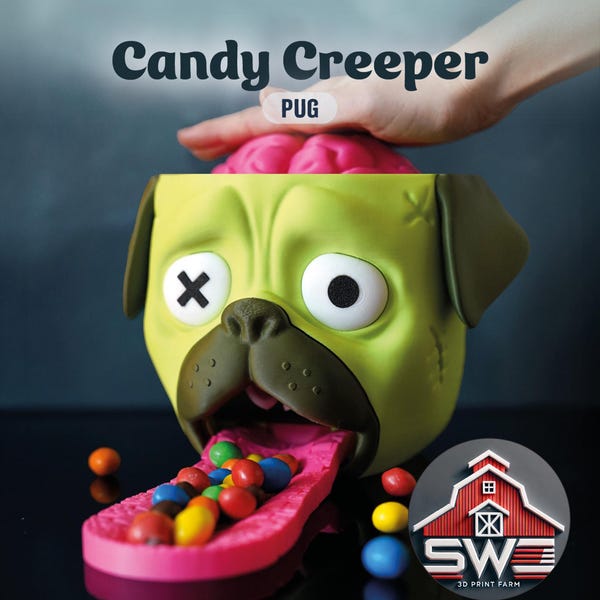 Candy Creeper Pug – Brain-Powered Candy Dispenser