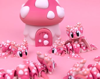 Mushroom Mini Dragon with Egg | Articulated Fantasy Collectible