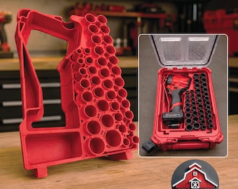 Insert Organizer Compatible with Milwaukee Packout 48-22-8435 for M12 Stubby 1/2 Impact Wrench 2563-20 and 43PC Socket Set