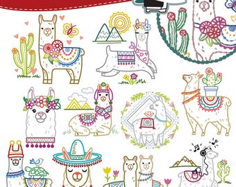 Aunt Martha's - LLama Iron-on Embroidery Patterns - Stitcher's Revolution - #31 Llama Drama