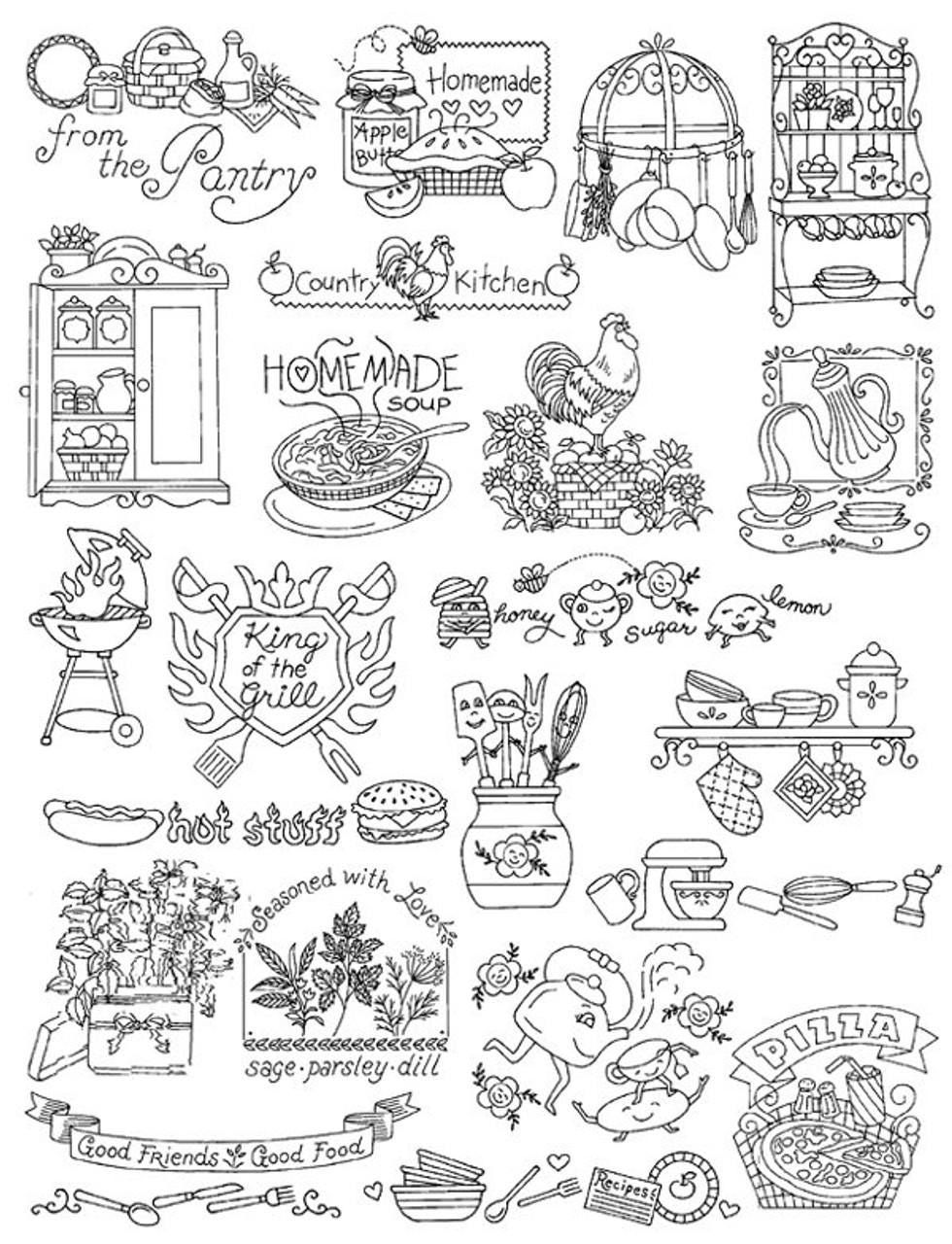 Aunt Martha's Book of Embroidery Patterns - #400 Kitchen Designs - 8 ...
