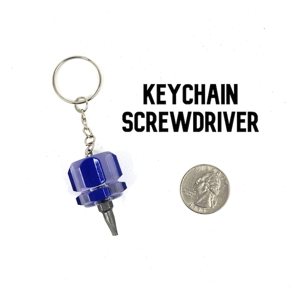 Screwdriver Keychain - Anyone Gift - Flat Head Screwdriver - Key Chain - Key Ring - Sewing Machine Screwdriver