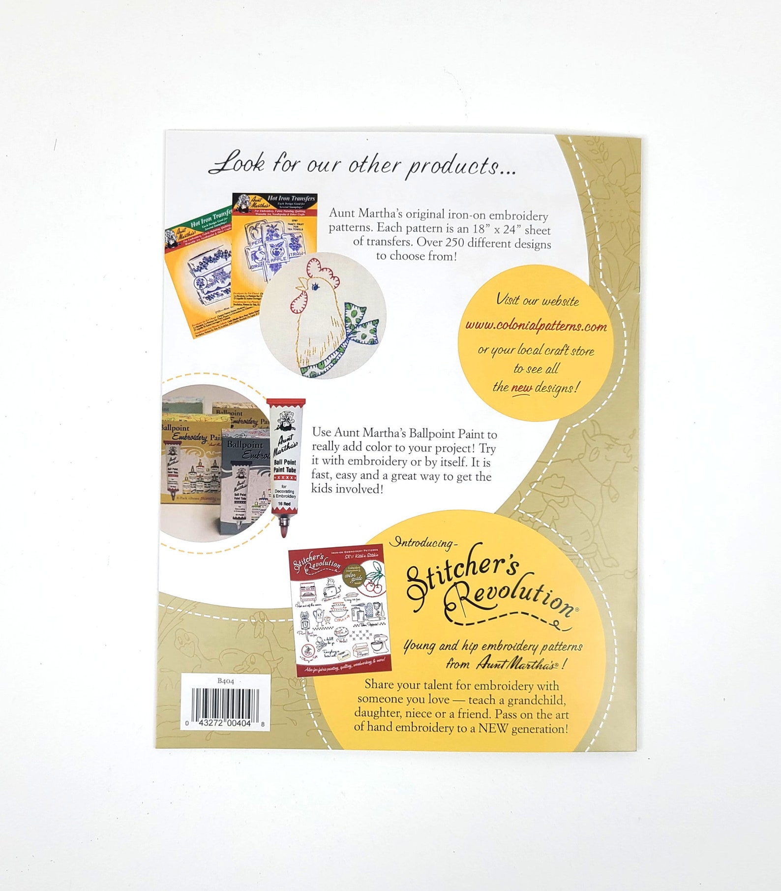 Aunt Martha's Book of Embroidery Patterns - #404 Farm Living - 8 Page ...