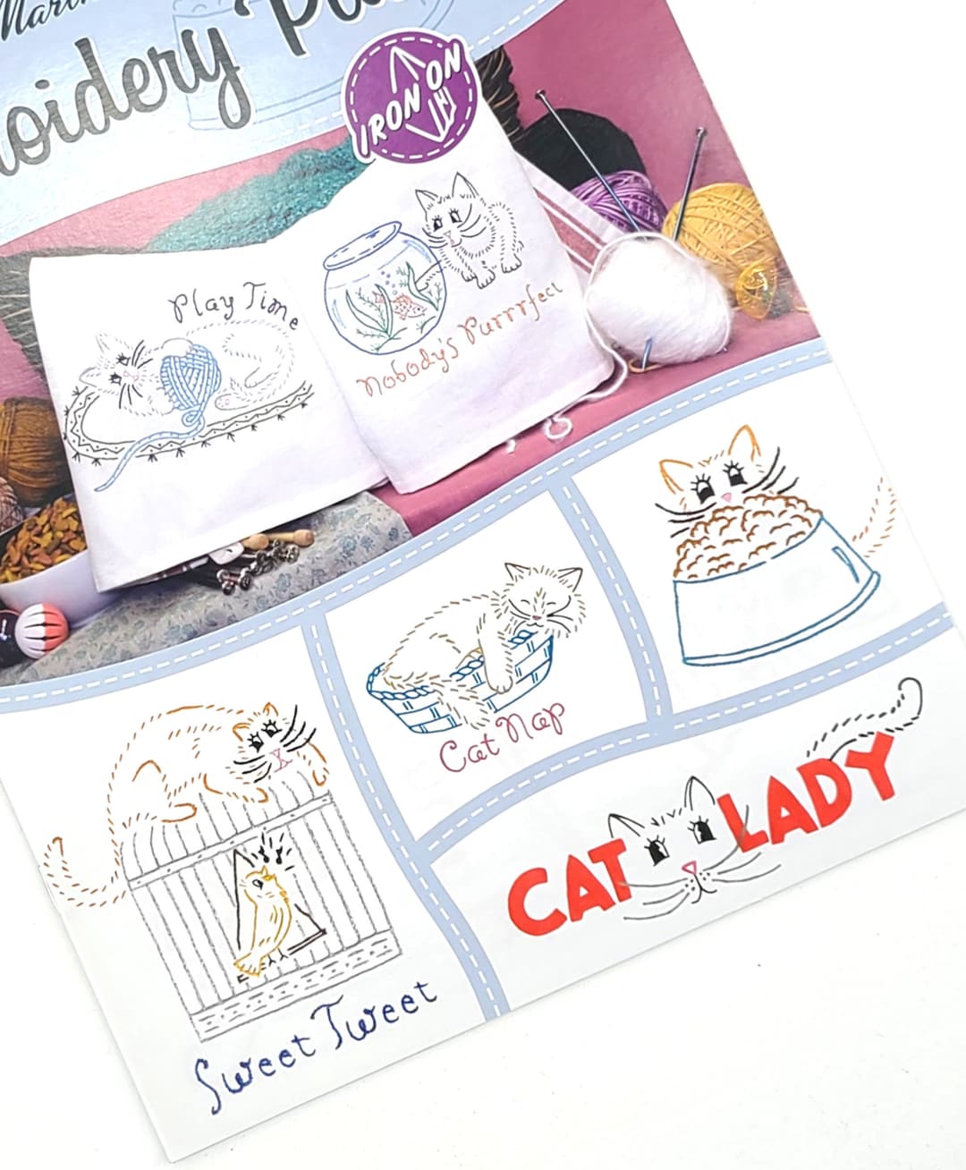 Aunt Martha's Book of Embroidery Patterns 408 Clever Kitties 8 Page