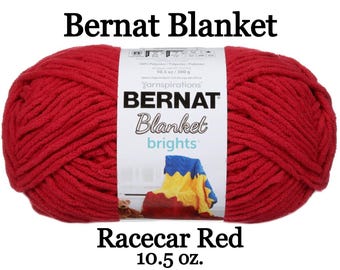 Bernat Blanket Brights Yarn - Race Car Red - 10.5oz - 300g - 220 yards - Yarnspirations