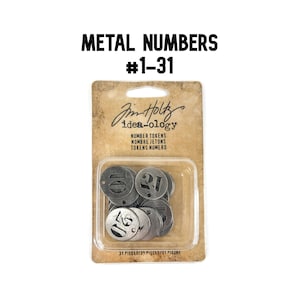 Metal Number Tokens - #1-31 - Tim Holtz - Idealogy - Metal Numbers - Number Coins