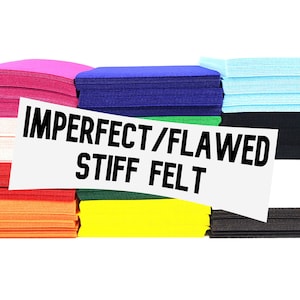 Felt Sheets - Stiff Felt - Flawed - Imperfect - 12 x 9 Inch Felt Sheets - Stiffened Felt - Black Felt - White Felt - Craft Felt - Supplies