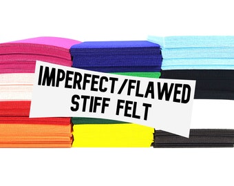 Felt Sheets - Stiff Felt - Flawed - Imperfect - 12 x 9 Inch Felt Sheets - Stiffened Felt - Black Felt - White Felt - Craft Felt - Supplies