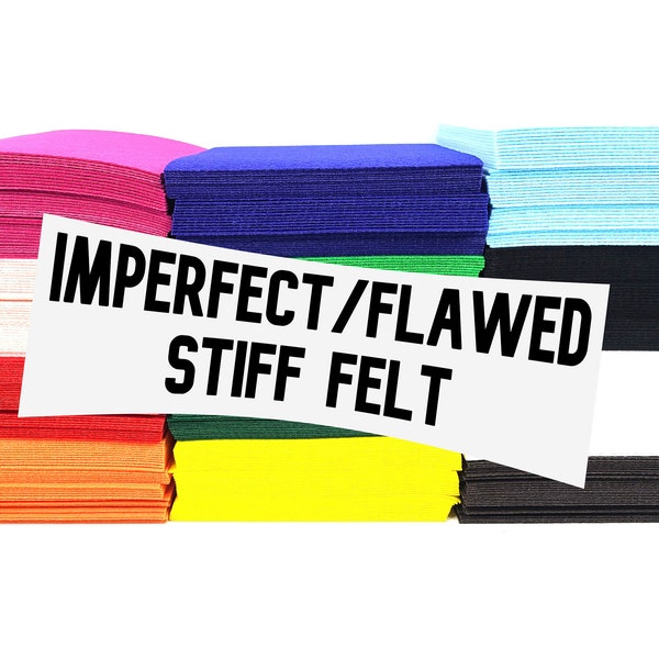 Felt Sheets - Stiff Felt - Flawed - Imperfect - 12 x 9 Inch Felt Sheets - Stiffened Felt - Black Felt - White Felt - Craft Felt - Supplies