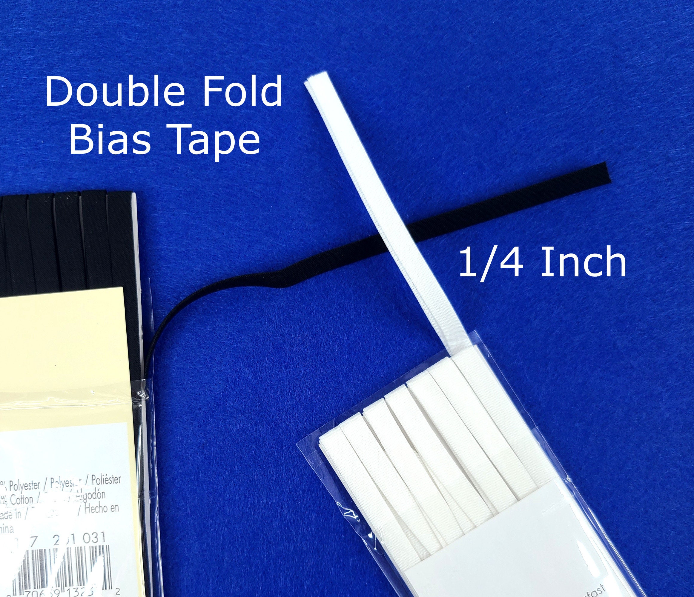 Bias Tape Double Fold 1/4 Inch Wide Black White Bias Tape Sewing Notions 