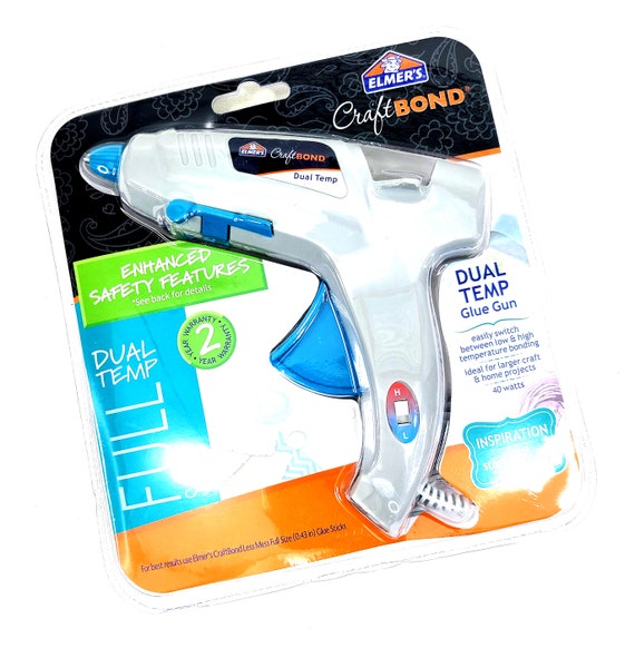 Elmer's Dual Temp Glue Gun Craft Bond Full Size Dual Temp Glue Gun Craft Glue  Gun High Temp Low Temp Crafts Crafter Gift 