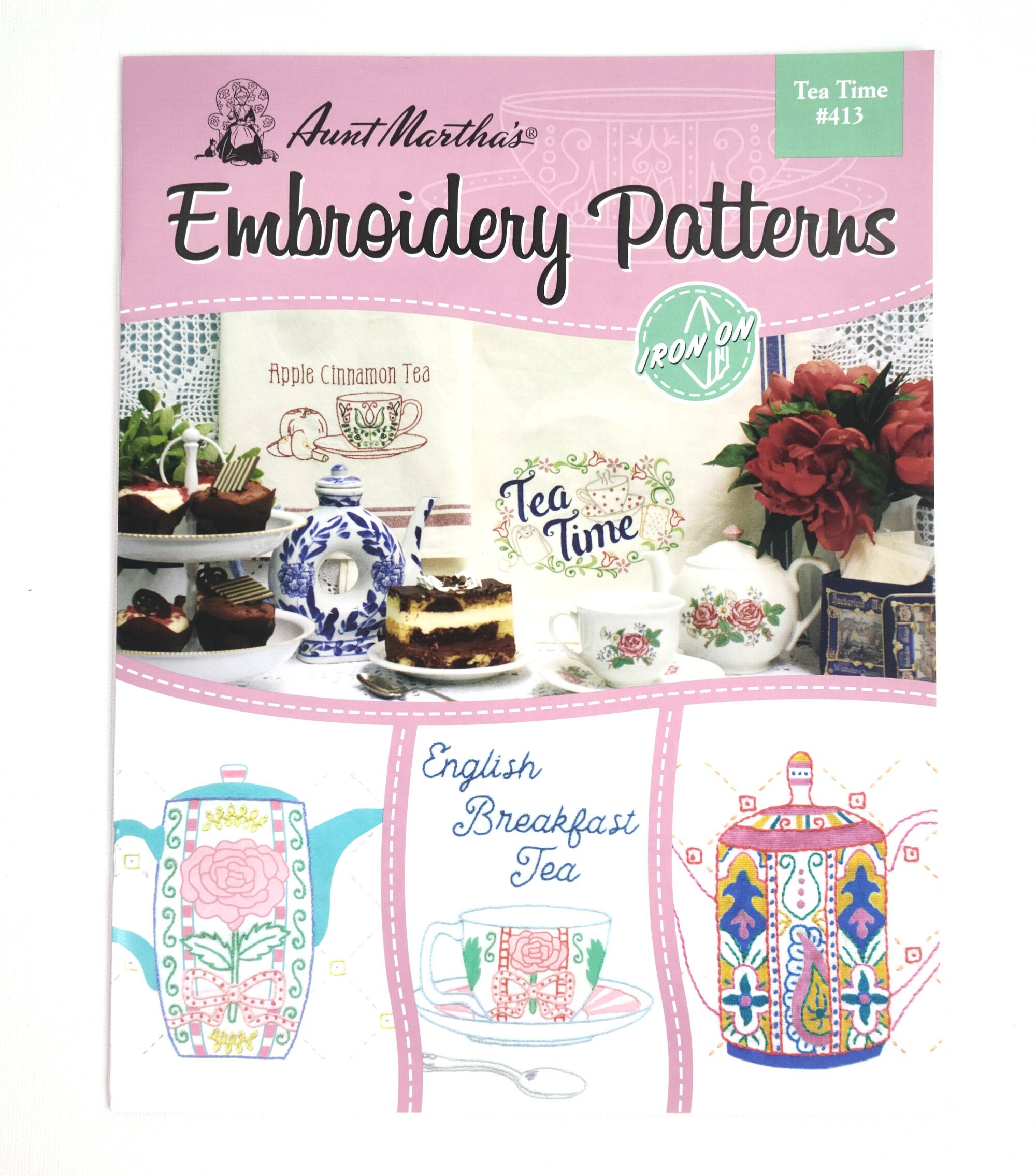 Aunt Martha's Book of Embroidery Patterns - #413 Tea Time - 8 Page Book ...